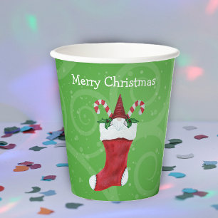 Vasos De Papel Navidades de Candy Canes, Gorra rojo de Gnome