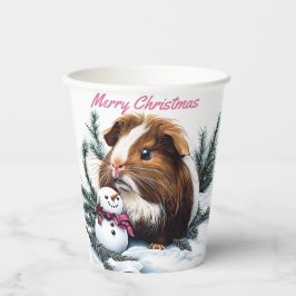 Vasos De Papel Navidades de cerdo y snowman de Guinea