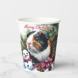 Vasos De Papel Navidades de cerdo y snowman de Guinea