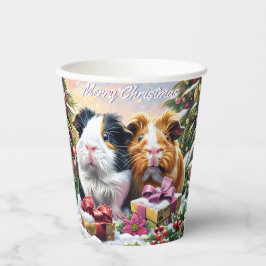 Vasos De Papel Navidades de cerdos de Guinea