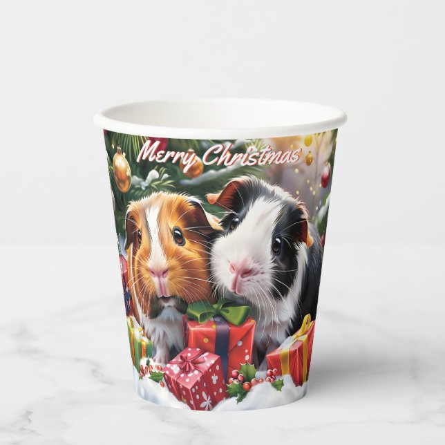 Vasos De Papel Navidades de cerdos de Guinea (Anverso)