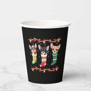 Vasos De Papel Navidades de Chihuahua encienden graciosa perrera
