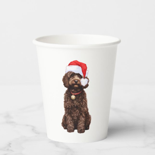 Vasos De Papel Navidades de Cockapoo (Anverso)