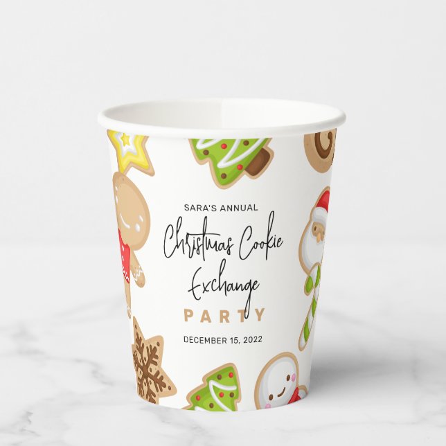 Vasos De Papel Navidades de cookies espumosos Fiesta de Cookie Ex (Izquierda)