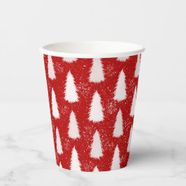 Vasos De Papel Navidades de copos de nieve y árboles de espárrago
