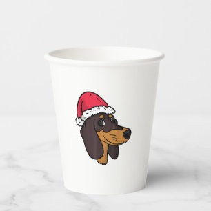 Vasos De Papel Navidades de Dachshund Weiner Dog Santa