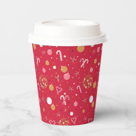 Vasos De Papel Navidades de disco en rojo