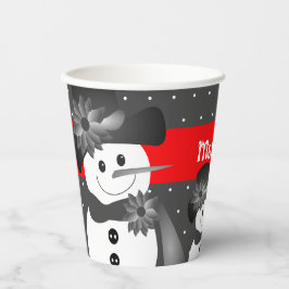 Vasos De Papel Navidades de diseño de Whimsy Snowmen