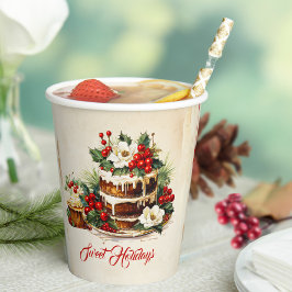 Vasos De Papel Navidades de escritura de pinturas de pino verde p