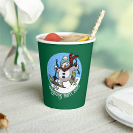 Vasos De Papel Navidades de esquiar divertidos Snowman Fiesta año