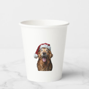 Vasos De Papel Navidades de Golden Retriever
