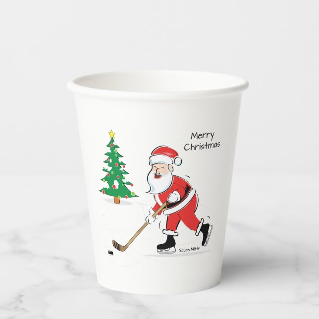 Vasos De Papel Navidades de hockey sobre hielo (Anverso)