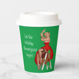 Vasos De Papel Navidades de Holiday Shenanigans Retro Pinup