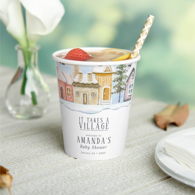 Vasos De Papel Navidades de invierno se necesita un Baby Shower d (in situ)