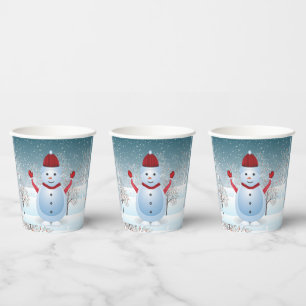 Vasos De Papel Navidades de invierno Snowman Paper cup