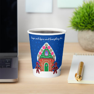 Vasos De Papel Navidades de la Casa de Pan de Azúcar y Especias