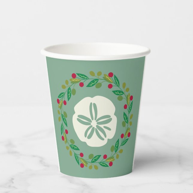 Vasos De Papel Navidades de la concha marina de arena (Anverso)