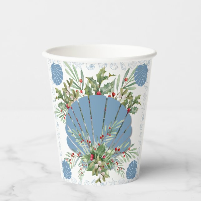 Vasos De Papel Navidades de la costa de las marismas azules (Anverso)