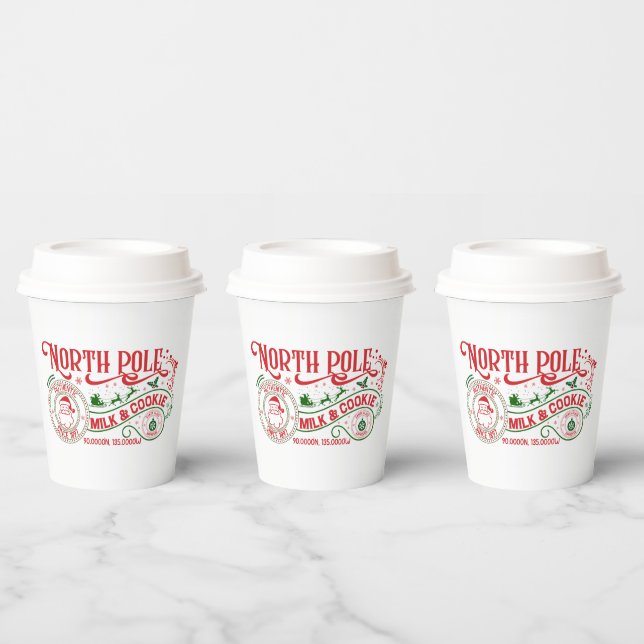 Vasos De Papel Navidades de la empresa de galletas North Pole Mil (Multi)