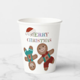 Vasos De Papel Navidades de la fiesta de feriado de Cute Gingerbr