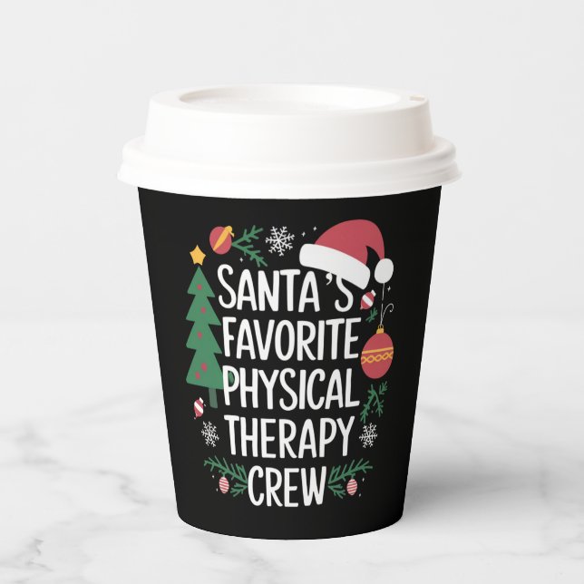 Vasos De Papel Navidades de la tripulación de terapia física favo (Anverso)