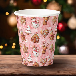 Vasos De Papel Navidades de las cookies de Gingerbread