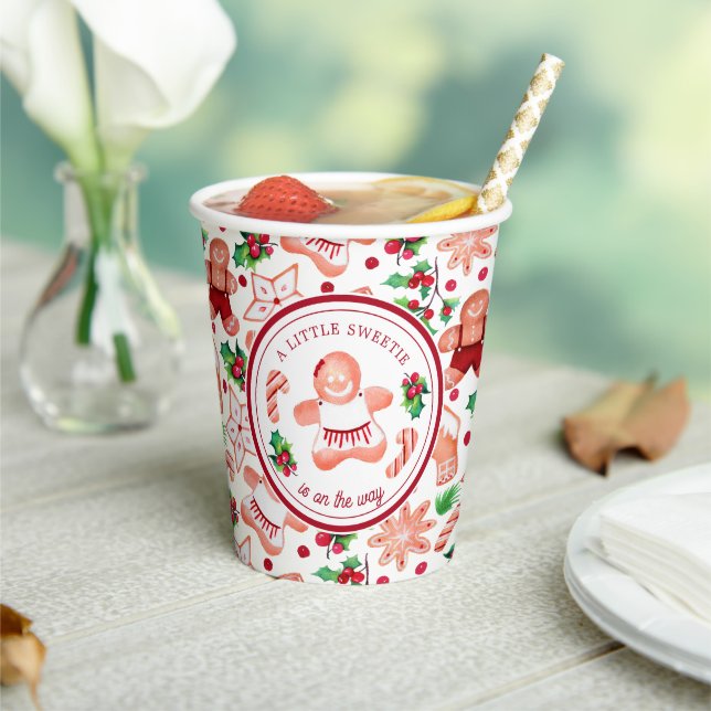 Vasos De Papel Navidades de Little Sweetie Gingerbread Baby Showe (in situ)