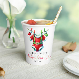 Vasos De Papel Navidades de los holly rojos modernos Santa Baby S