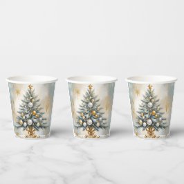 Vasos De Papel Navidades de lujo Art Deco Golden Ornaments Bows