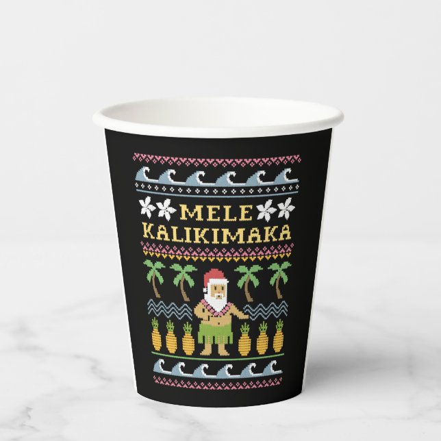Vasos De Papel Navidades de Mele Kalikimaka (Anverso)