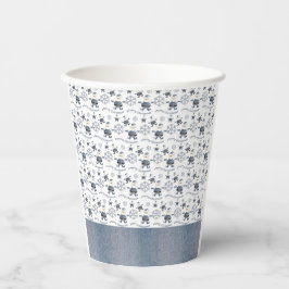 Vasos De Papel Navidades de moda Cute Denim Santa Pattern