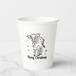 Vasos De Papel Navidades de Mooey de vaca y árbol ligero divertid