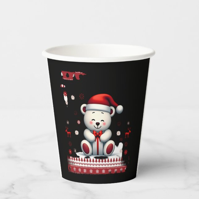 Vasos De Papel Navidades de Navidades de oso (4) (Anverso)