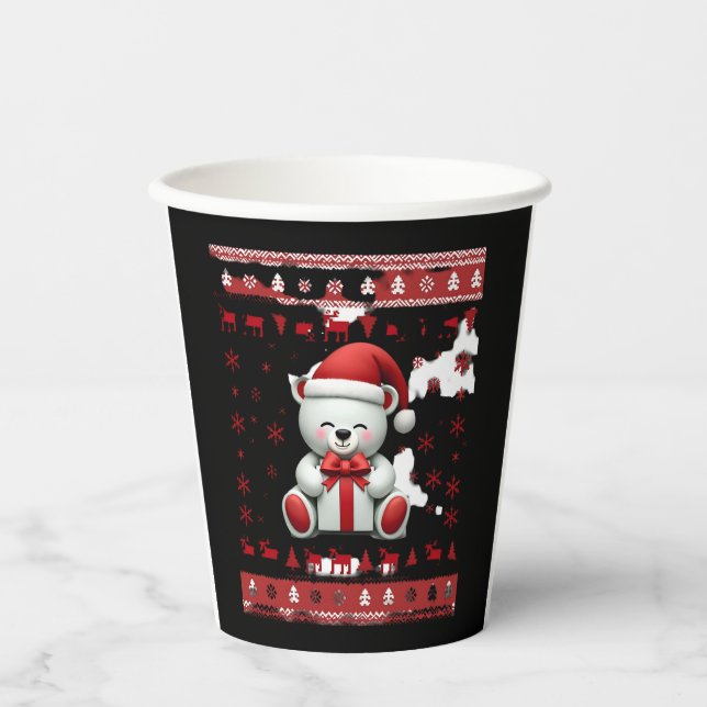 Vasos De Papel Navidades de Navidades de oso (5) (Anverso)