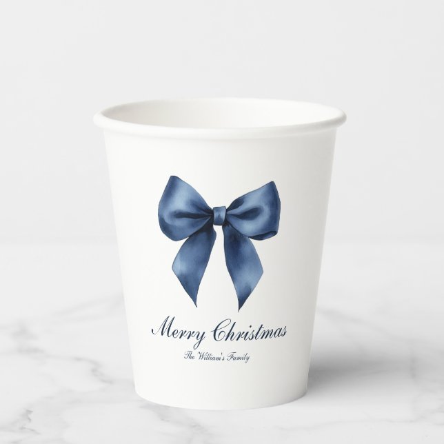 Vasos De Papel Navidades de nudos azules tradicionales (Anverso)