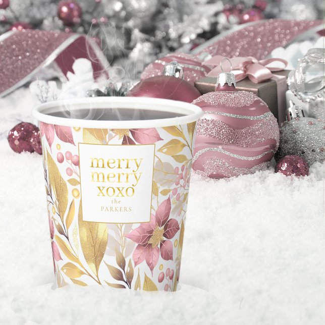 Vasos De Papel Navidades de oro rosado Patrón de amarre#21 ID1009 (Subido por el creador)