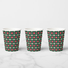 Vasos De Papel Navidades de patrón de flor pop retro lindo rosa v
