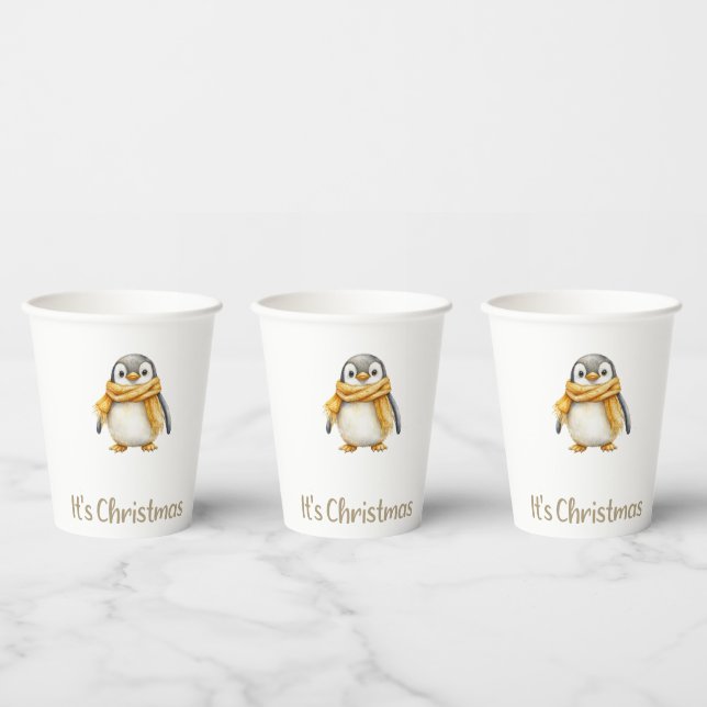 Vasos De Papel Navidades de Penguin (Multi)
