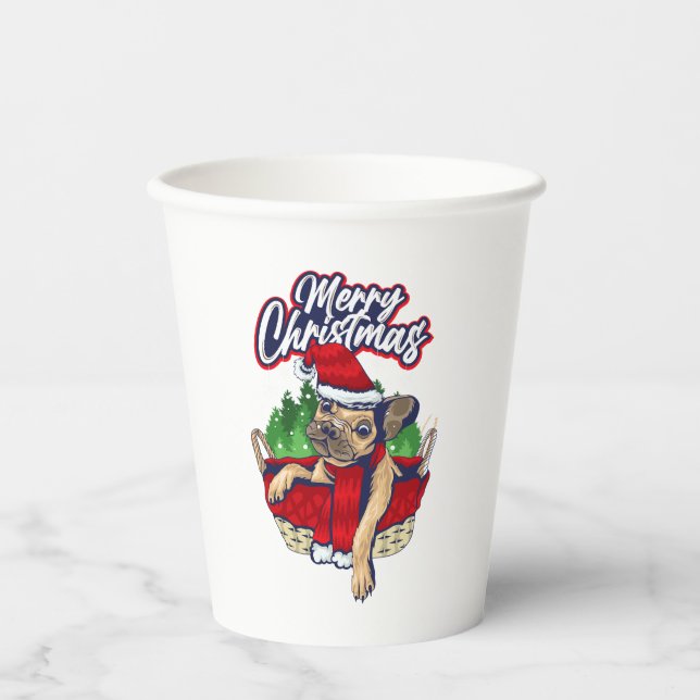 Vasos De Papel Navidades de perro de Santa Cruz de Santa Puppy (Anverso)