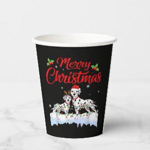 Vasos De Papel Navidades de perros de Dalmacia iluminan a perro d