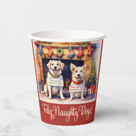 Vasos De Papel Navidades de perros traviesos