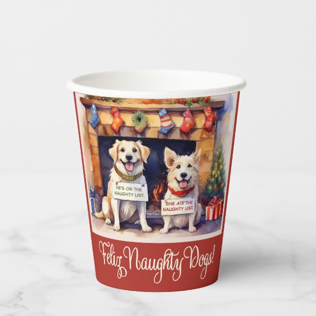 Vasos De Papel Navidades de perros traviesos (Anverso)