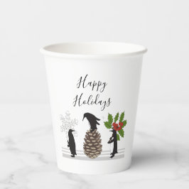Vasos De Papel Navidades de pingüino graciosos y personalizados