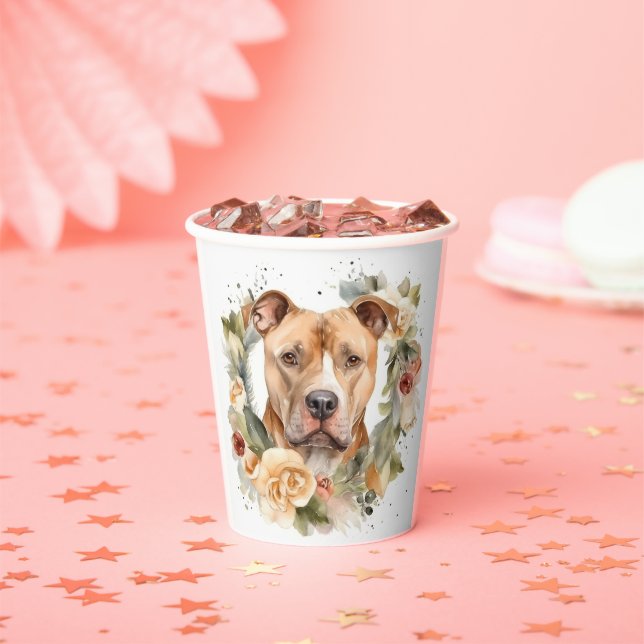 Vasos De Papel Navidades de Pitbull Wreath Festimes Pup (in situ)