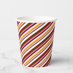 Vasos De Papel Navidades de rayas de caña de caramelo multicolor
