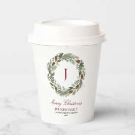 Vasos De Papel Navidades de Rustic Pine Wreath