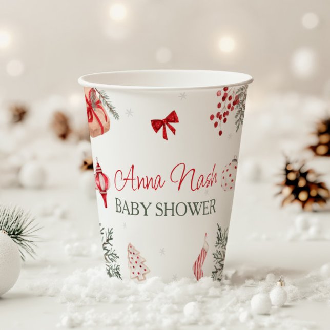 Vasos De Papel Navidades de Santa Bebé Baby Shower (Subido por el creador)