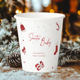 Vasos De Papel Navidades de Santa Bebé Baby Shower