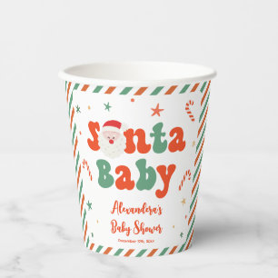 Vasos De Papel Navidades de Santa Bebé Baby Shower
