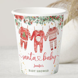 Vasos De Papel Navidades de Santa Bebé Baby Shower taza de papel